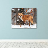 Winter Fox Canvas Print (Insitu (Houten vloer))