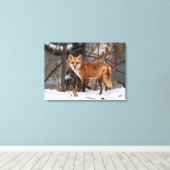 Winter Fox Canvas Print (Insitu (Houten vloer))
