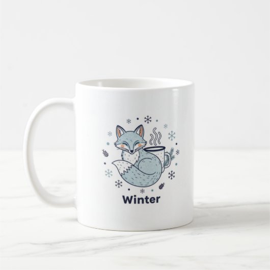Winter Fox Coffee Mug – Cute Snowflake Ceramic Mug Koffiemok (Links)