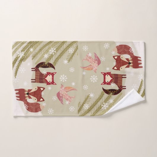 Winter Fox en Dove Hand Towel Handdoek (Handdoek)
