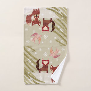 Winter Fox en Dove Hand Towel Handdoek