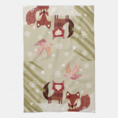 Winter Fox en Dove Kitchen Towel Theedoek (Verticaal)