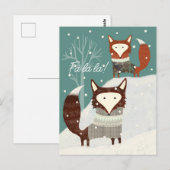 Winter Fox en Fa La Vakantie Briefkaart (Voorkant / Achterkant)