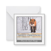 Winter Fox Family Greetings Card