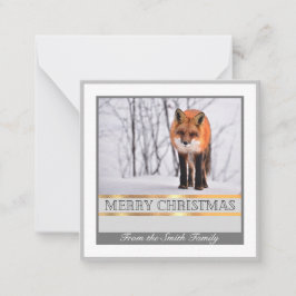 Winter Fox Family Greetings Card Notitiekaartje