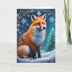 Winter Fox Feestdagen Kaart