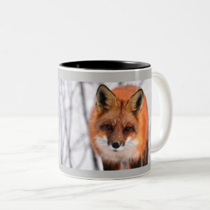 Winter Fox gepersonaliseerd Tweekleurige Koffiemok