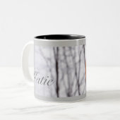 Winter Fox gepersonaliseerd Tweekleurige Koffiemok (Voorkant links)