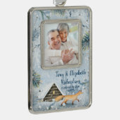 Winter Fox Grootouders Memorial Foto Kerstmis Verzilverd Omlijst Ornament (Rechts)