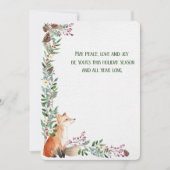 Winter Fox Holiday Foliage Lijst kerstkaart (Voorkant)
