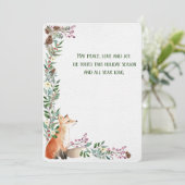 Winter Fox Holiday Foliage Lijst kerstkaart (Staand voorkant)