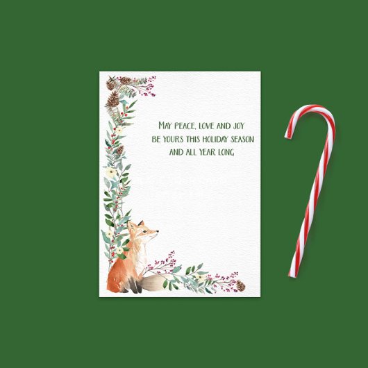 Winter Fox Holiday Foliage Lijst kerstkaart