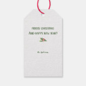Winter Fox Holiday Foliage Lijst Kerstmis Cadeaulabel (Achterkant)