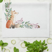 Winter Fox Holiday Foliage Lijst Kerstmis Theedoek (Gevouwen)