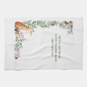 Winter Fox Holiday Foliage Lijst Kerstmis Theedoek (Horizontaal)