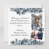 Winter Fox in a Whimsical Forest Christmas Photo Feestdagenkaart (Achterkant)