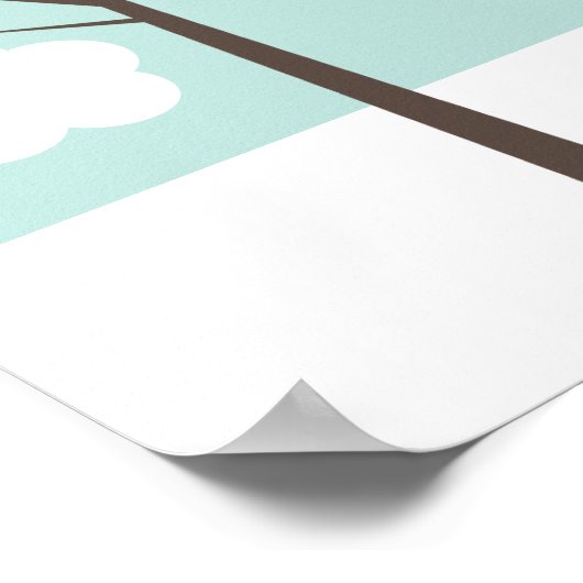 WINTER FOX IN DIAPERS BABY SHOWER BANNER POSTER (Hoek)