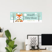 WINTER FOX IN DIAPERS BABY SHOWER BANNER POSTER (Thuiskantoor)