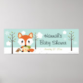 WINTER FOX IN DIAPERS BABY SHOWER BANNER POSTER (Voorkant)