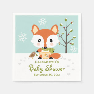 Winter Fox in het Baby shower Diapers Servetten