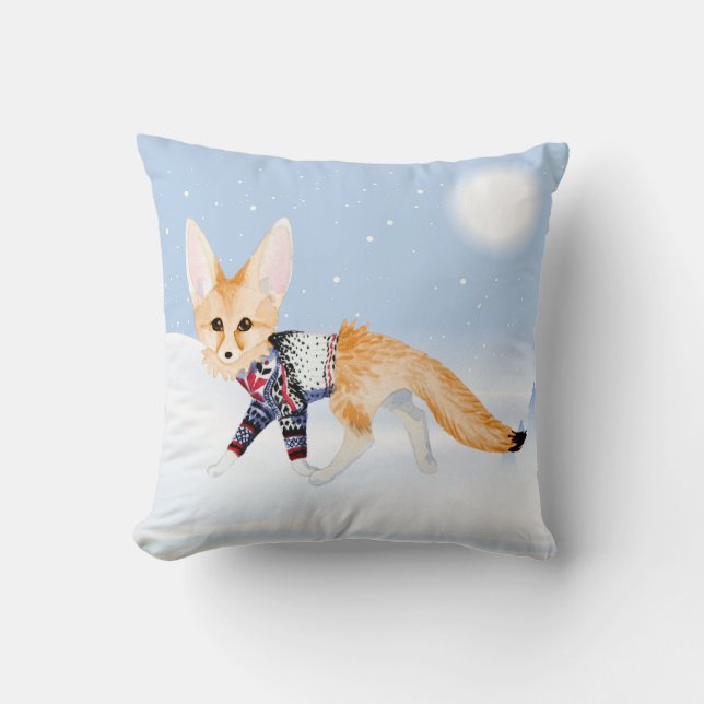 Winter Fox in Sierkussen met messing trui (Voorkant)