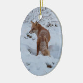 Winter Fox Keramisch Ornament (Links)