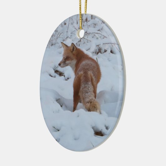 Winter Fox Keramisch Ornament (Links)