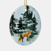 Winter Fox Keramisch Ornament (Rechts)