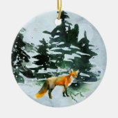 Winter Fox Keramisch Ornament (Voorkant)
