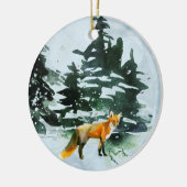 Winter Fox Keramisch Ornament (Links)