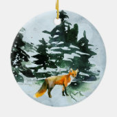 Winter Fox Keramisch Ornament (Achterkant)