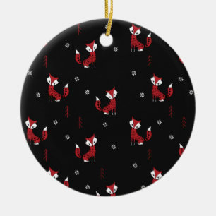 Winter Fox Keramisch Ornament