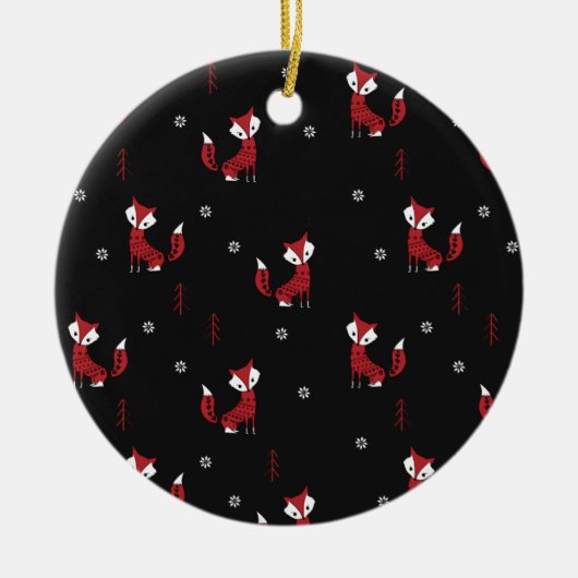 Winter Fox Keramisch Ornament (Voorkant)