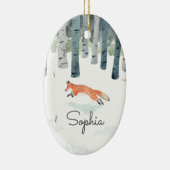 Winter Fox keramisch sieraad Keramisch Ornament (Rechts)