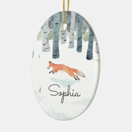 Winter Fox keramisch sieraad Keramisch Ornament (Links)