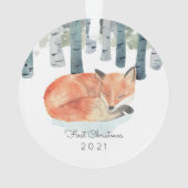 Winter Fox keramisch sieraad Ornament (achterkant)