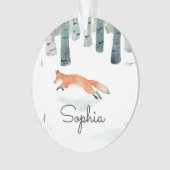 Winter Fox keramisch sieraad Ornament (voorkant)