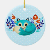 Winter Fox keramisch sieraad Ornament (Achterkant)