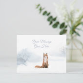 Winter Fox Kerst Feestdagen Elegant Eenvoudig (Staand voorkant)