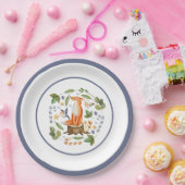 Winter Fox op boomstronk blaast snoeprietjes Papieren Bordje (Feest)