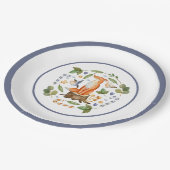 Winter Fox op boomstronk blaast snoeprietjes Papieren Bordje (Gekanteld)