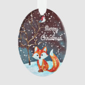 Winter Fox Painting Ornament (voorkant)