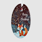 Winter Fox Painting Ornament (voorkant)