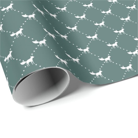 Winter Fox Pattern Cadeaupapier (Rol Hoek)
