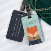 Winter Fox Personalized Bag Label | Munt Bagagelabel