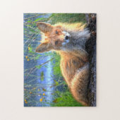 Winter Fox Quebec Canada. Legpuzzel (Verticaal)