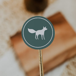 Winter Fox Ronde Sticker