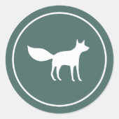 Winter Fox Ronde Sticker (Voorkant)