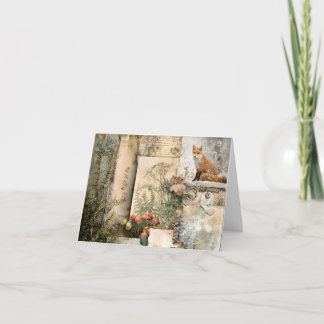 Winter Fox Scrapbook Vintage Woodland Bedankkaart