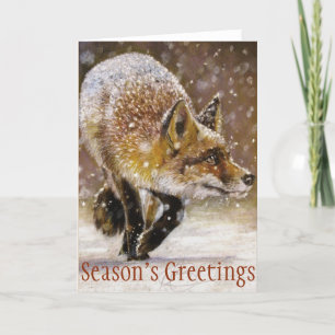 Winter Fox Seizoensgebonden Kerst Kaart
